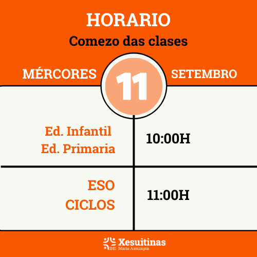 Horarios 11 de setembro