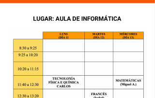 Calendario de exames de materias pendentes ESO