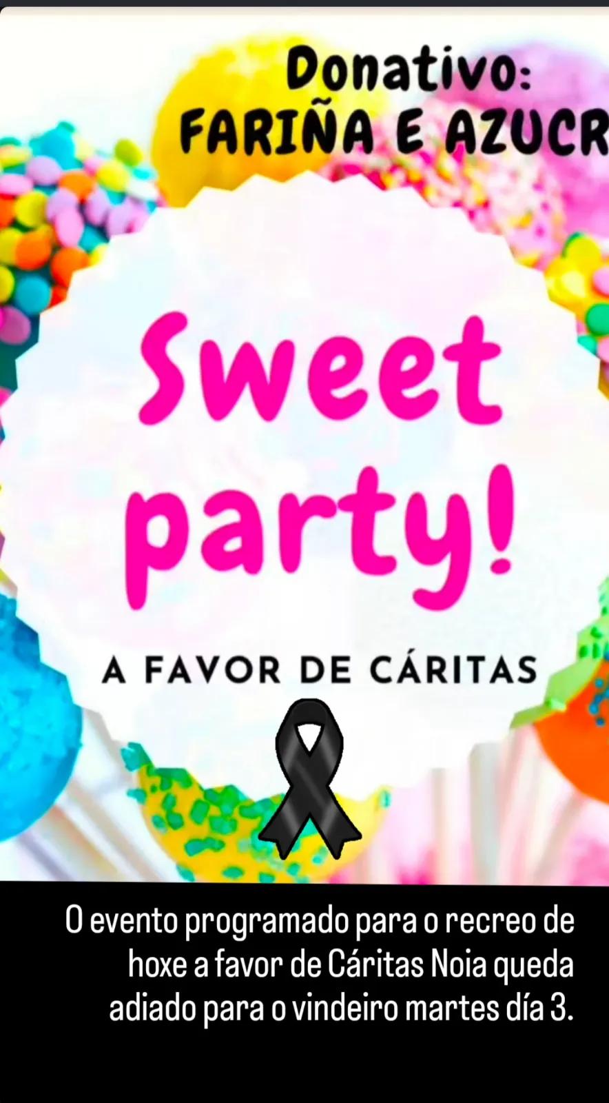 Aprazamento Sweet party para o día 3 de Novembro